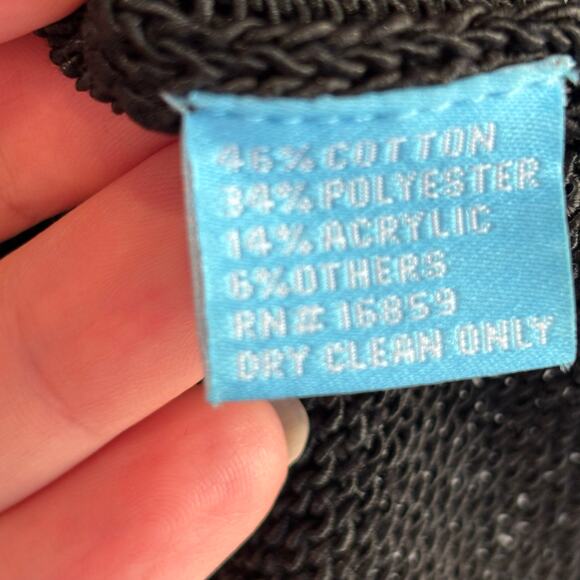 J. McLaughlin Black Textured Open Knit Sweater - size Medium - Picture 5 of 6